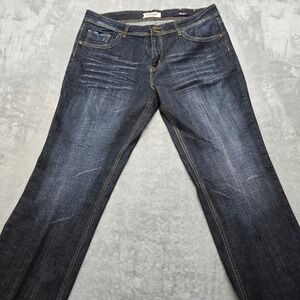 Vigold Womens Bootcut Jeans Dark Wash‎ Embroidered Sequin Pockets Size 17